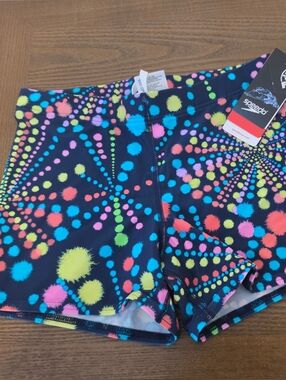 Speedo Boys' Multicolor Dot Burst Swim Shorts - Navy Base
